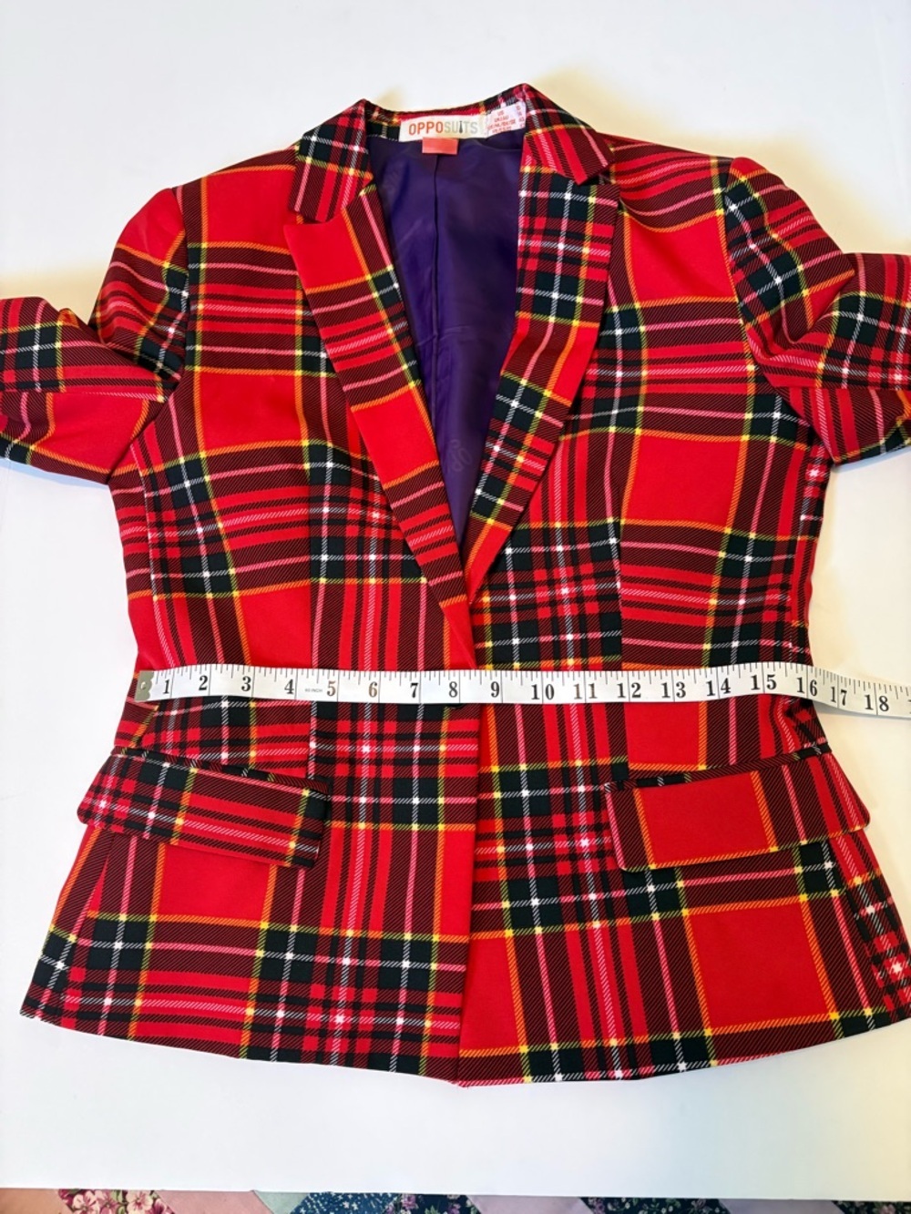 Opposuit, The Lumberjackie, Red Plaid Women's Blazer & Skirt Set, Sz 10. - Picture 12 of 16